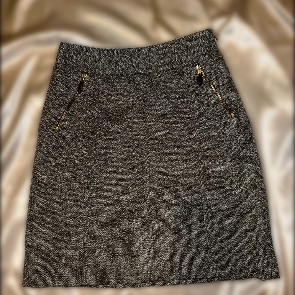 Ann Taylor Gray/Black Short Pencil Skirt